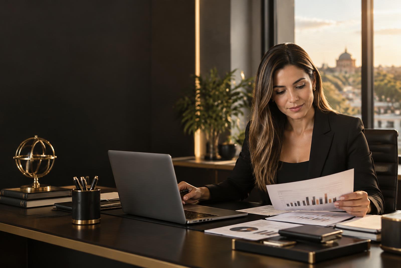 Profesional analizando información financiera